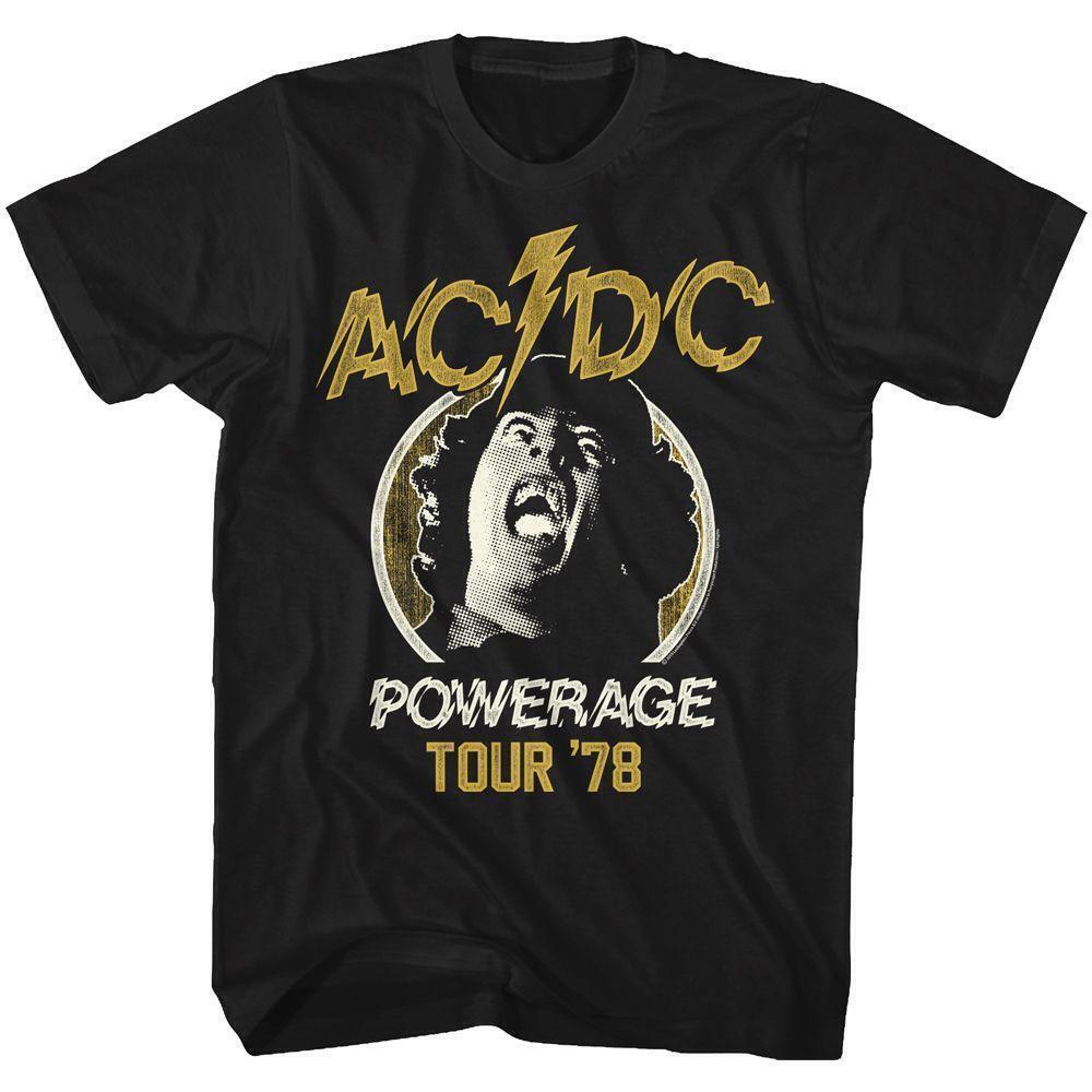 Acdc Powerage Tour Black Adult T Shirt